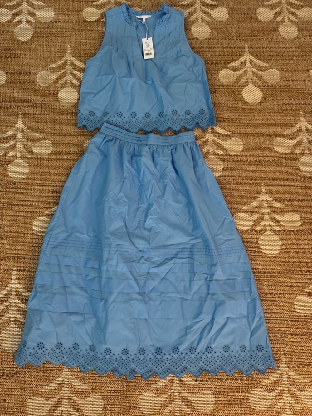 Southern Tide Larisa Eylet Tank and Gigi Eylet Midi Skirt